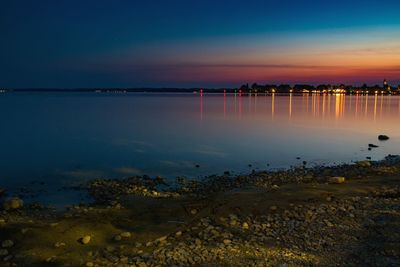 Scenic view of sea at sunset