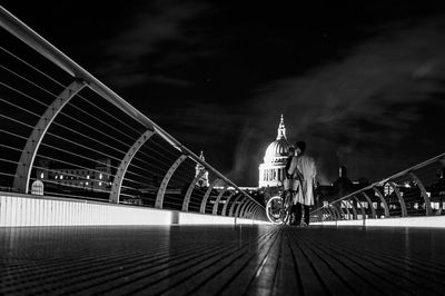 View of illuminated city at night