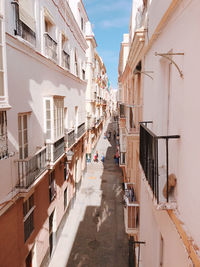 Narrow alley amidst buildings in city