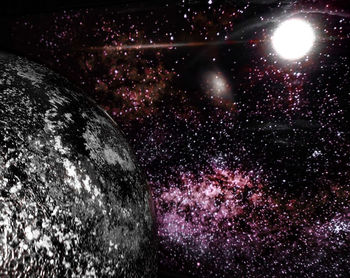 Firework display at night