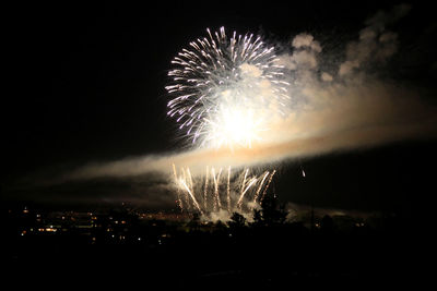 Low angle view of firework display