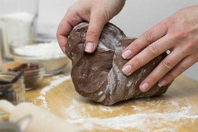 Midsection of woman preparing food