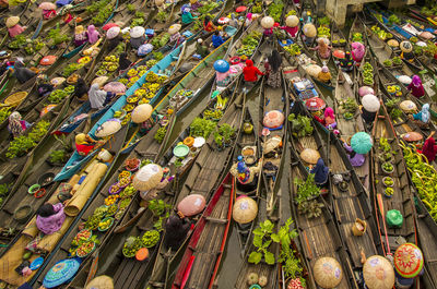 Floating market on lok baintan, banjarmasin, indonesia