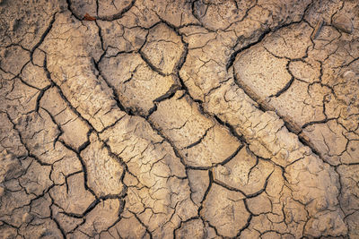 Full frame shot of cracked land