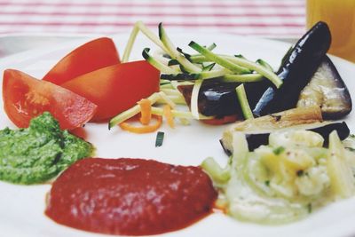 Close-up of salad in plate