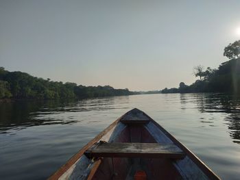 Scenic view of lake against clear sky