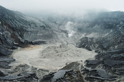 Aerial view of snowcapped mountains