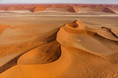 Sand dunes in desert