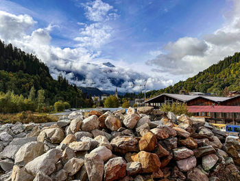 Scenic view of mountains against sky