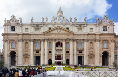 Group of people in front of building