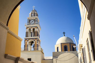 Low angle view of building against clear sky