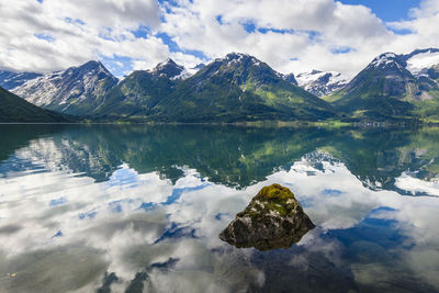 Mountains with lake