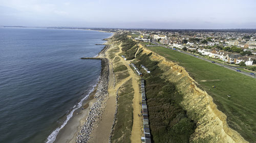 High angle view of sea against sky