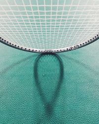 High angle view of racket on field