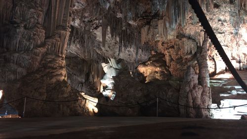 Low angle view of limestone cave