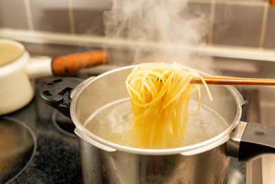 Close-up of food in kitchen