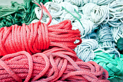 Full frame shot of colorful ropes