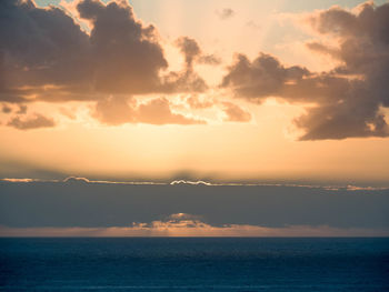 Scenic view of sea at sunset