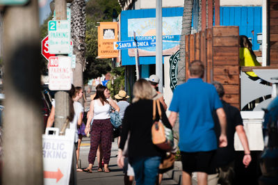 People walking in market