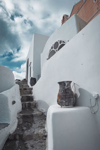 Low angle view of white building against sky