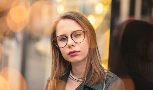 Close-up portrait of young woman