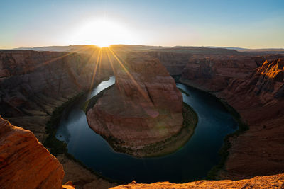 Scenic view of rock formations against sky