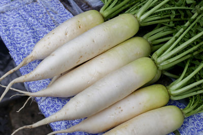 High angle view of vegetables for sale in market