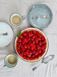 High angle view of food on table