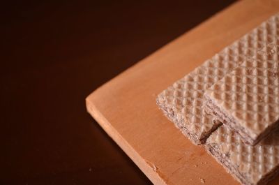 High angle view of coffee on table against black background