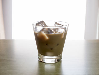 Close-up of drink in glass on table