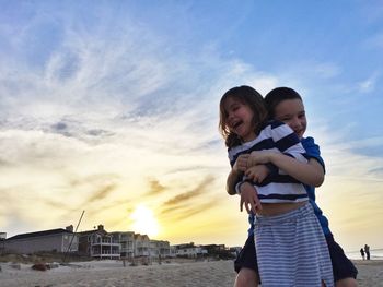 Woman looking at sunset