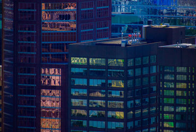 View of modern building at night