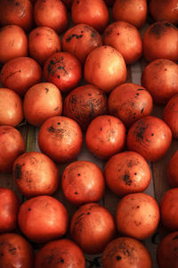 Full frame shot of oranges in market