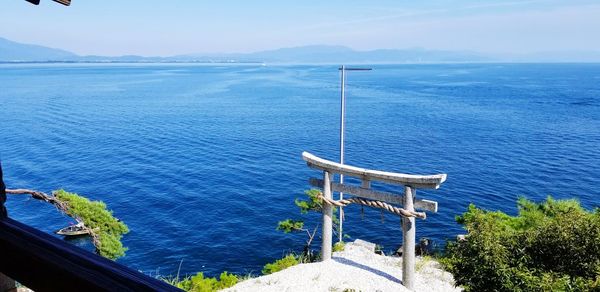 High angle view of sea against sky