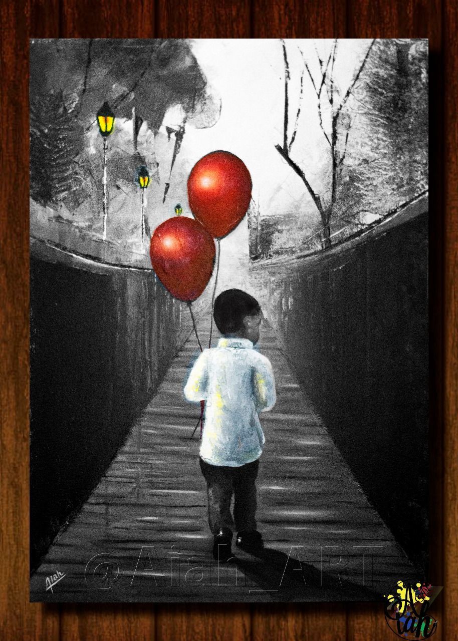 childhood, one person, full length, casual clothing, one boy only, rear view, child, children only, boys, indoors, standing, balloon, males, day, real people, people