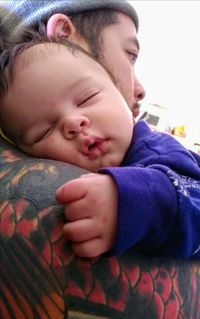 Close-up of baby boy sleeping