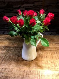 Close-up of flowers in vase on table