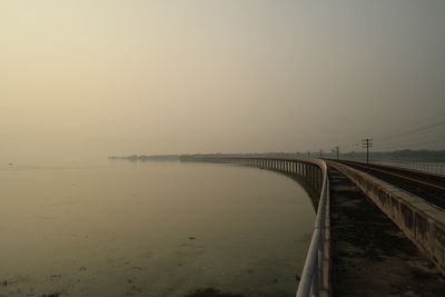 Scenic view of sea against sky at sunset