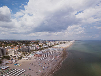 High angle view of beach against sky