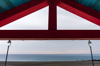 Low angle view of sea against sky