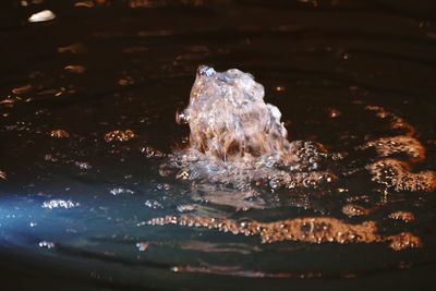 Blurred motion of water at night