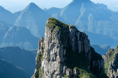 Panoramic view of rocky mountains against sky