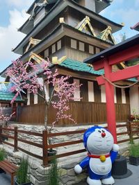 View of temple outside building