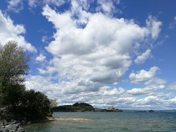Scenic view of sea and cloudy sky