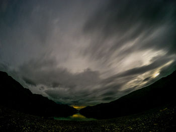 Scenic view of dramatic sky over land