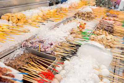 Close-up of food at market stall