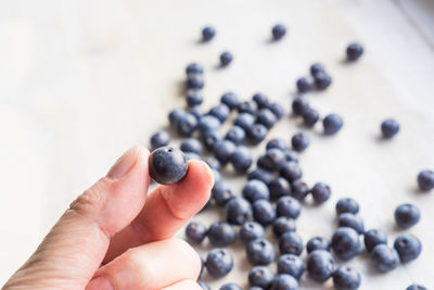Close-up of hand holding fruit