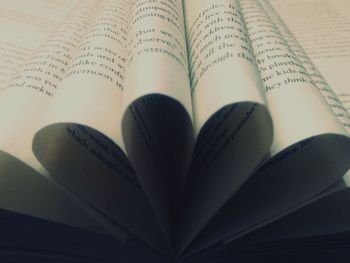 Close-up of text on book