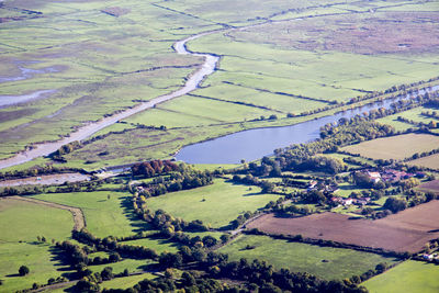 High angle view of agricultural field