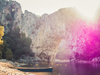 Scenic view of mountains and rock formation